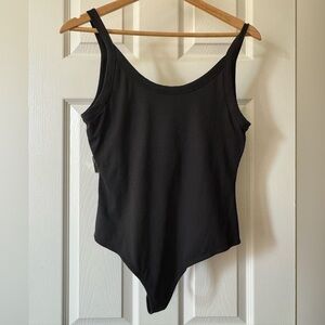 Girlfriend Collective Black Ribbed Sleeveless Bodysuit
